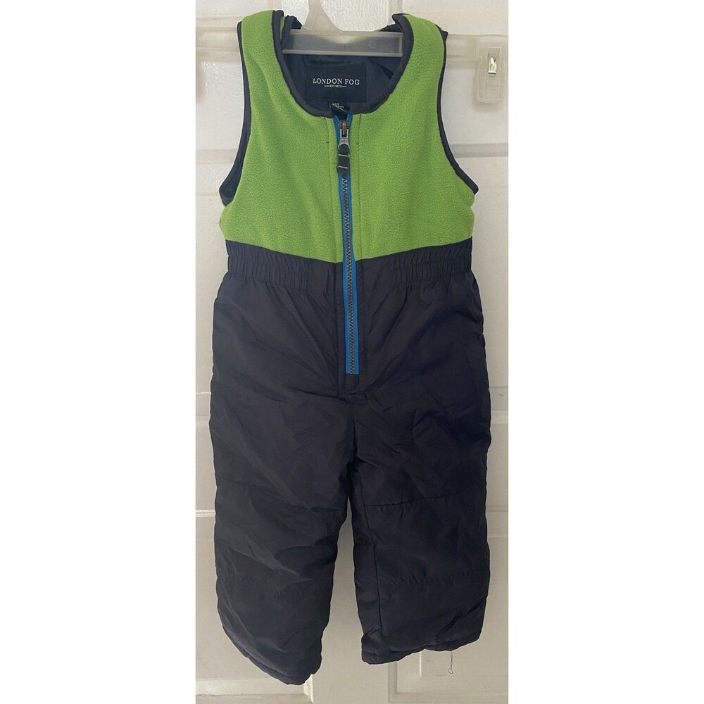 London Fog Snow Suit Overalls Bib Size 3t Blue Green